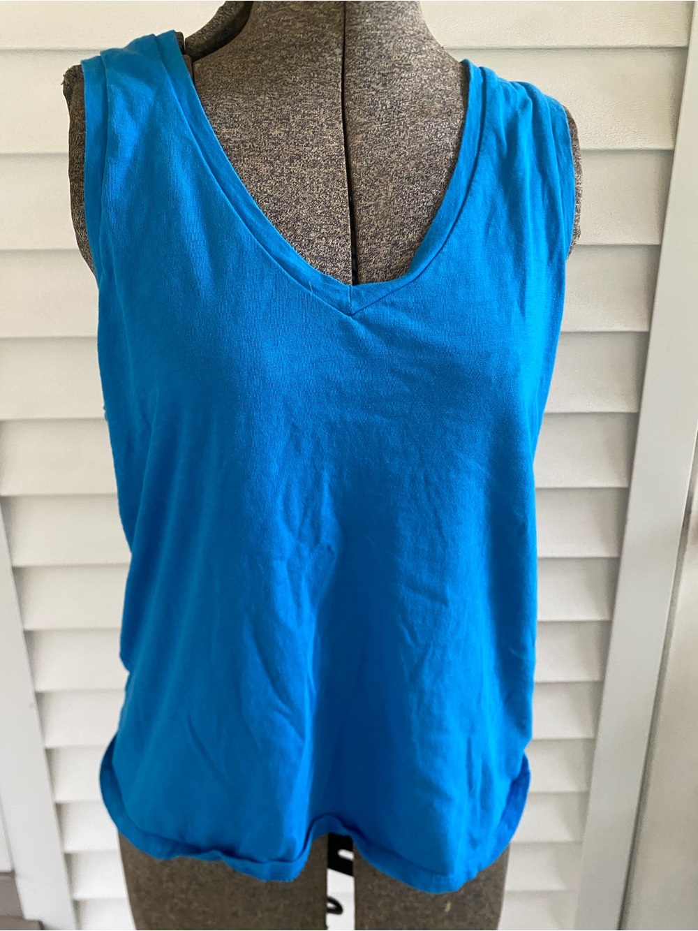 J. Crew Bright Blue V-Neck Sleeveless Tank